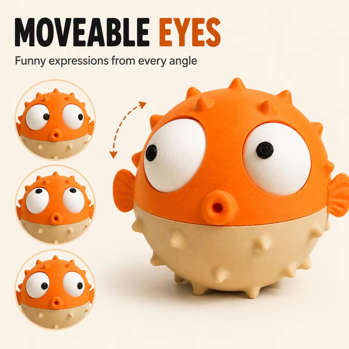 3D Printed Goofy Pufferfish Desk Toy